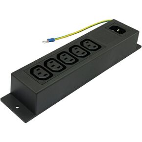 Conntek 55713 10-Amp 250V IEC Power Strip C14 Inlet to (5) 320 Sheet F Outlets with Grounding Wire Out