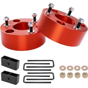 EVIL ENERGY Front 3 inch Rear 2 inch Leveling Lift Kit, Suspension Lift Kit For 2004-2023 F150 2WD 4WD Forged Strut Spacers Red
