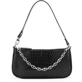 Handbag with Chain Strap Faux Leather Classic Clutch Bag Small Shoulder Purse、