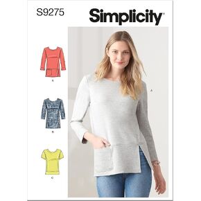 Simplicity Misses' Rounded Neckline Knit Top Packet, Code 9275 Sewing Pattern, Sizes 16-24, White