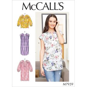 McCall Pattern Company McCall's Women's Shirt, Tunic, and Dress, Sizes 6-14 Sewing Pattern, White
