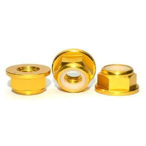 20pcs M5 Nuts Flanged Nylon Lock Nut Nylock Self-Lock Aluminum Nuts (Purple)