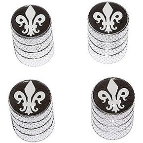 Graphics and More Fleur de Lis - Tire Rim Valve Stem Caps - Aluminum