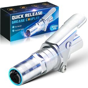 قارنة توصيل مسدس الشحوم ذات الضغط العالي - قفل سريع على تركيب مسدس الشحوم شديد التحمل من زيرك، قفل سريع لفصل طرف مسدس الشحوم، متوافق عالمي مع جميع أطراف مسدس الشحوم 1/8 بوصة NPT، ترقية 12000 رطل لكل بوصة مربعة in Kuwait