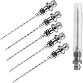 SAVITA 5pcs Grease Injector Needle, Mini Bearing Grease Needle Nozzle Portable and Detachable Grease Needle for Ball Joints Needle Air Nozzle Injecting Grease Tool