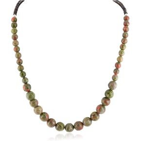 $250Tag Certified Silver Navajo Natural Green Native American Necklace 25306-11 Made by Loma Siiva