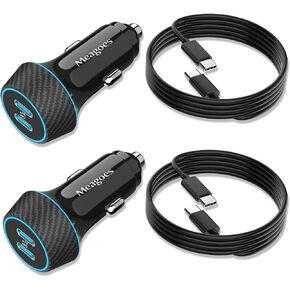 2 Pack 40W USB C Car Charger Fast Charging for iPhone 15 Pro Max/Plus, Samsung Galaxy S24 Ultra/S23 fe/A55/A54, Goolge Pixel, Dual 20W PD Port Cigarette Lighter Adapter with 3.3FT Type C Cord