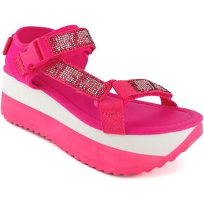 Juicy Couture Platform Sandals Open Toe Ankle Strap Flatform Wedge Casual Sandal