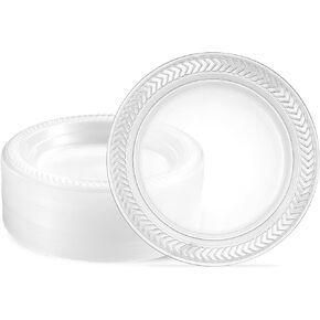 PLASTICPRO 40 Pack Clear Plastic Soup Bowls 5 oz Durable Disposable Small Plastic Bowls for Parties Events BBQ