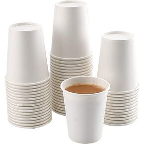 Paper Cups, 50 Pack 8 Oz Paper Cups, White Paper Coffee Cups 8 Oz Disposable White Hot Coffee Paper Cups Paper, 8 Oz Disposable Water Paper Cups Paper Water Cups, Coffee Cups Paper Cups Water Cups