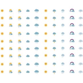 Seasonstorm Cute Weather Logo Emoticon Precut Waterproof Decoration Album Planner Stickers Scrapbooking Diary Sticky Paper Flakes