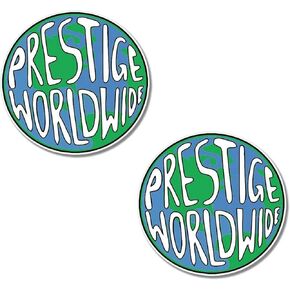 WSQ 2- Pack Prestige Worldwide Vinyl Sticker Decal - 2.5 Inches - for Car Truck SUV Van Window Bumper Wall Laptop Tablet Cup Tumbler Helmet and Any Smooth Surface
