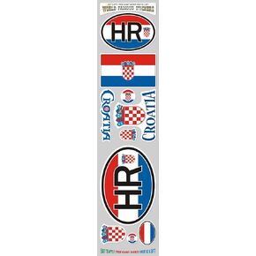 Croatia 10 Stickers Set Croatian Flag Decal Bumper stiker car auto Bike Laptop