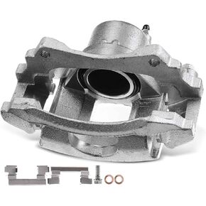 A-Premium Disc Brake Caliper Assembly with Bracket Compatible with Select Buick, Chevy, Pontiac and Saturn Models - Allure/LaCrosse/Uplander 05-09, Terraza, Grand Prix, Montana, Relay - Front Driver