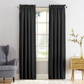 Sun Zero Barrow Energy Efficient Rod Pocket Curtain Panel Pair
