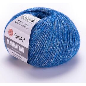 Yarnart Manhattan Yarn - Shiny Metallic Yarn Sport Fine Yarn Glittery Knitting Yarn Sparkle Yarn, Wool Acrylic Yarn, Shiny Colors Fantasy Cardigan Sweater Pullover Yarn 1.76 Oz, 218.72 Yds (1, 914)