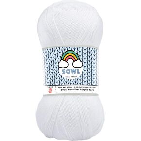 SOWL Acrylic Yarns - Silky Touch - Baby Pink - 100% Microfiber Acrylic Yarn 1 Ball Skeins 3.5 oz 100 Gram 380 Yards | Fingering Weight Yarn for Knitting & Crochet Yarn for Crocheting