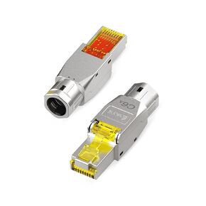 CAT6A RJ45 Connector Tool-free Shielded CAT6A Connector Toolless for 23 to 26 AWG Network Cable