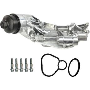 TOPAZ 93186324 Engine Oil Cooler Assembly with Oil Filter Compatible with GM Chevrolet Cruze Aveo Aveo5 Sonic, Replacement For Pontiac G3, Replacement For Saturn Astra 1.6L 1.8L 55353323