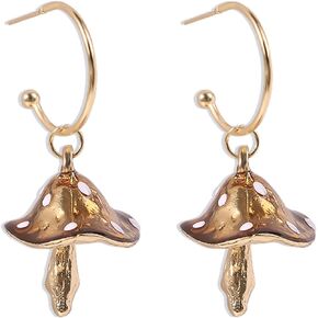 Cute Mushroom Dangle Drop Earrings for Women Girls,Creative 3D Simulation Lightweight Mushroom Earrings Funny Food Vegetable Earrings Jewelry Gifts