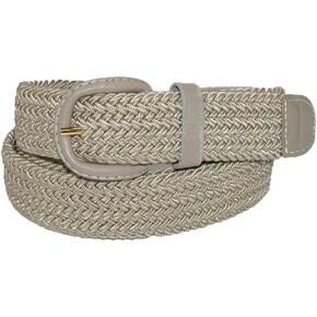 CTM® Men's Elastic Braided Belt with Covered Buckle (Pack of 2)