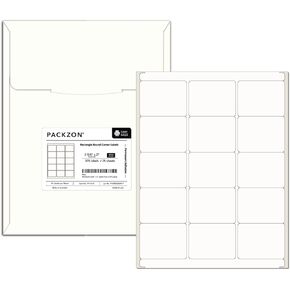 2.625 x 2 Inch Sticker Labels Compatible with Laser and Inkjet Printers, 15 Labels per Sheet, Matte White Printable Self Adhesive Paper Stickers (25 Sheets Pack)