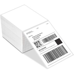 4x6 Thermal Direct Shipping Labels, Shipping Label Printer Paper, Fan-Fold Mailing Labels for Desktop Label Printer, Self-Adhesive Compatible with Zebra, Rollo, Dymo, MUNBYN, USPS 4" x 6", 500-Pack
