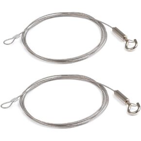 2PCS Adjustable Picture Hanging Wire Kit with Loop and Hook, 2m x 1.5mm Heavy Duty Mirror Frame Hanging Wire, Stainless Steel Hanging Wire Rope for Mirror, Picture, Light/Lamp Hold Up to 44lb.