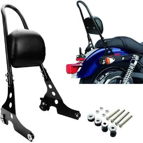 PSLER Detachable Rear Passenger Backrest Sissy Bar Seat Pad for Sportster for XL883C XL883R XLH883 XLH1200 2004-2022,for XL1200C XL1200S 1996-2000