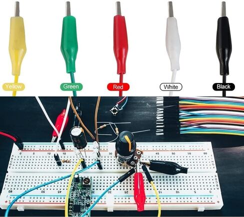 Fielect 6Pcs 10A Plastic Handle Test Probe Metal Alligator Clips Red and Black in Saudi Arabia