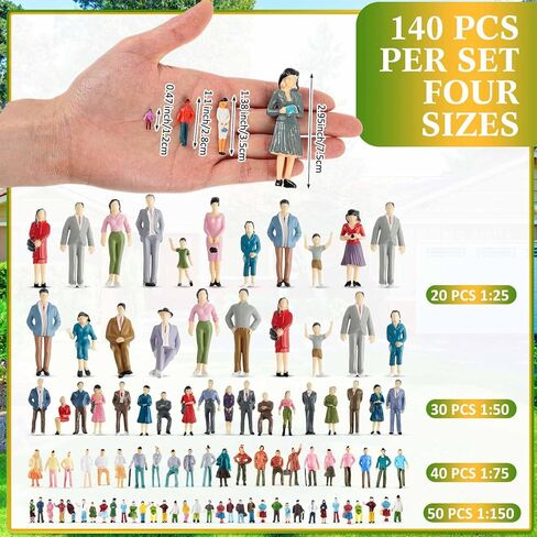 Namalu 140 قطعة تماثيل صغيرة للأشخاص 1: 25 1: 50 1: 75 1: 150 مقياس أشخاص صغيرين نموذج تماثيل بلاستيكية معمارية جالسة وواقفًا تماثيل أشخاص مصغرة متنوعة للمشاهد المصغرة in Kuwait