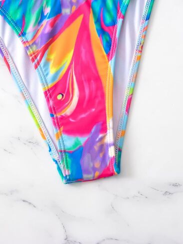 GORGLITTER Women's 2 Piece Push Up Bikini Set Allover Print Thong Swimsuit Tie Side Bathing Suits in Saudi Arabia