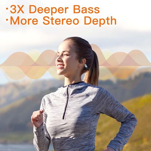 سماعات رأس Run SE (Mojo 1) لاسلكية للتوصيل العظمي - سماعات رأس بلوتوث مفتوحة الأذن مع ميكروفون، عمر بطارية طويل 8 ساعات، سماعات رياضية مقاومة للماء IP67 للجري وركوب الدراجات والتمرين in Kuwait