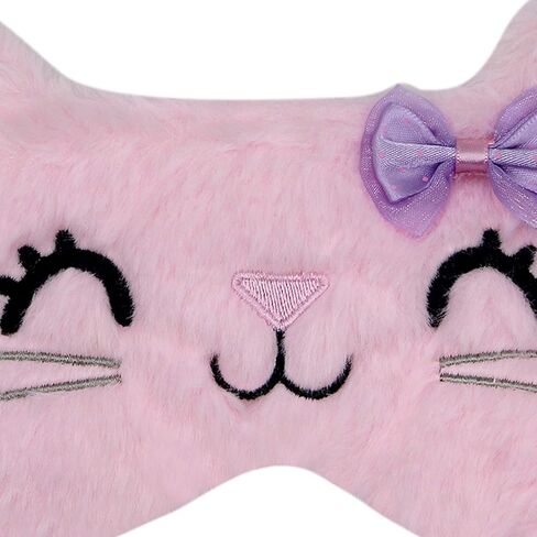 Cute Cat Unicorn Fuzzy Plush Sleep Mask, Soft Silky Blindfold Eye Mask Cover for Women Girls Travel Nap Sleeping in Saudi Arabia
