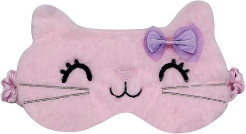 Cute Cat Unicorn Fuzzy Plush Sleep Mask, Soft Silky Blindfold Eye Mask Cover for Women Girls Travel Nap Sleeping in Saudi Arabia