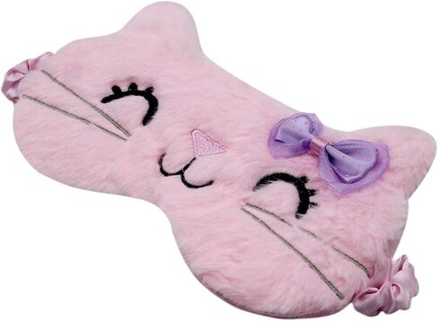 Cute Cat Unicorn Fuzzy Plush Sleep Mask, Soft Silky Blindfold Eye Mask Cover for Women Girls Travel Nap Sleeping in Saudi Arabia