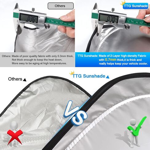 T TGBROS Windshield Sun Shade Custom Fit for 2011-2019 Fiat 500 Coupe Convertible Accessories Foldable Sun Shield Reflective Polyester Sun Visor Cover Block Heat and Sun Protection in Saudi Arabia