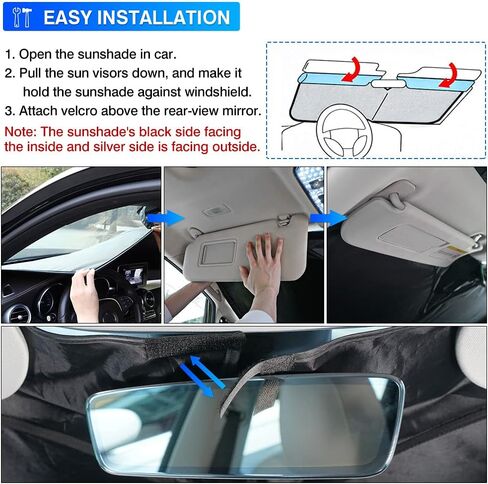 T TGBROS Windshield Sun Shade Custom Fit for 2011-2019 Fiat 500 Coupe Convertible Accessories Foldable Sun Shield Reflective Polyester Sun Visor Cover Block Heat and Sun Protection in Saudi Arabia