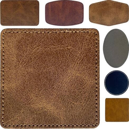 Hexagon Hat Patches for Laser Engraving Faux Leather Sheets Blank Heat Press Leatherette Patche with Adhesive Iron-on Cap/Beanie/Backpack(Dark Brown/3 in×2 in/30 Pcs) in Saudi Arabia