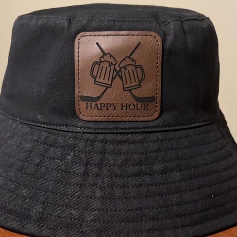 Hexagon Hat Patches for Laser Engraving Faux Leather Sheets Blank Heat Press Leatherette Patche with Adhesive Iron-on Cap/Beanie/Backpack(Dark Brown/3 in×2 in/30 Pcs) in Saudi Arabia