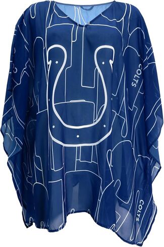 Littlearth Womens NFL Indianapolis Colts Sheer Caftan with Trace Design, Team Color, One Size in Saudi Arabia