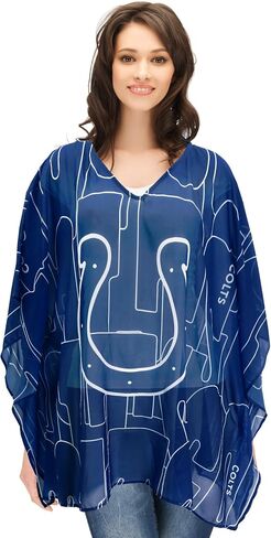 Littlearth Womens NFL Indianapolis Colts Sheer Caftan with Trace Design, Team Color, One Size in Saudi Arabia