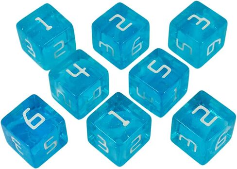 نرد Starfarer Sci-Fi D6 - "أندروميدا" - أزرق مع دوامات بيضاء in Kuwait