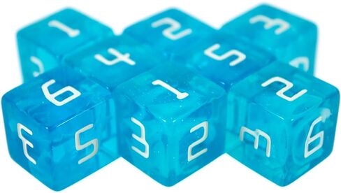 نرد Starfarer Sci-Fi D6 - "أندروميدا" - أزرق مع دوامات بيضاء in Kuwait