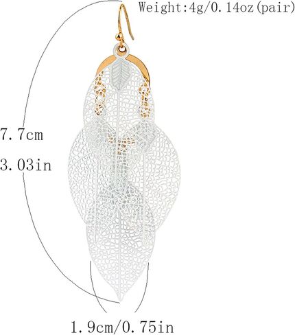 Grace Jun Bridal Vingtage 4 أقراط متدلية مثقوبة على شكل دمعة أقراط كبيرة in Kuwait