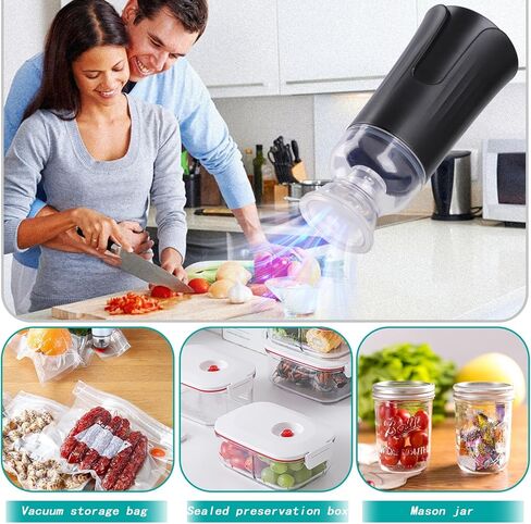 GeeRic Electric Mason Jar Vacuum Sealer, 10 Pcs Mason Jar Sealer Kit Fits Wide & Regular Mouth, Vacuum Sealing Machine Compatible with Food Saver, White in Kuwait