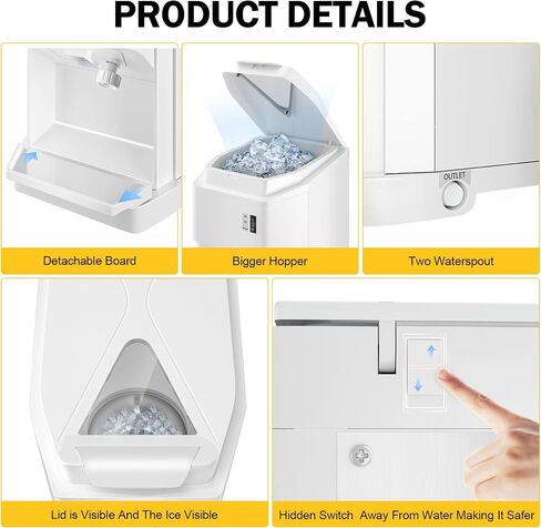 Electric Shaved Ice Machine, 250W Commercial Snow Cone Machine, 265lbs/hr Ice Shaver Machine for Parties Snack Bar, with 5 LBS Ice Hopper&Thickness Adjustable, Suitable Home or Commercial Use in Saudi Arabia