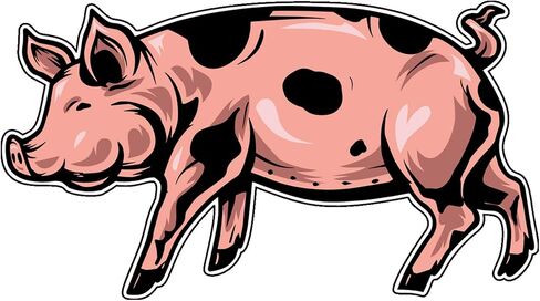 WickedGoodz Pig Vinyl Decal - Farm Hog Bumper Sticker - for Laptops Tumblers Windows Cars Trucks Walls in Saudi Arabia