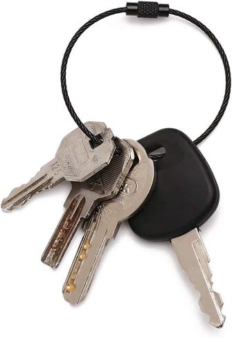 10 قطعة دائرة من الفولاذ المقاوم للصدأ حلقة الأمتعة حامل العلامة المفاتيح حبل EDC كيرينغ كابل مفتاح سلسلة سلك المسمار أقفال 1.5*150 مللي متر in Kuwait