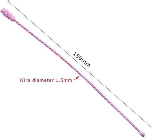 10 قطعة دائرة من الفولاذ المقاوم للصدأ حلقة الأمتعة حامل العلامة المفاتيح حبل EDC كيرينغ كابل مفتاح سلسلة سلك المسمار أقفال 1.5*150 مللي متر in Kuwait